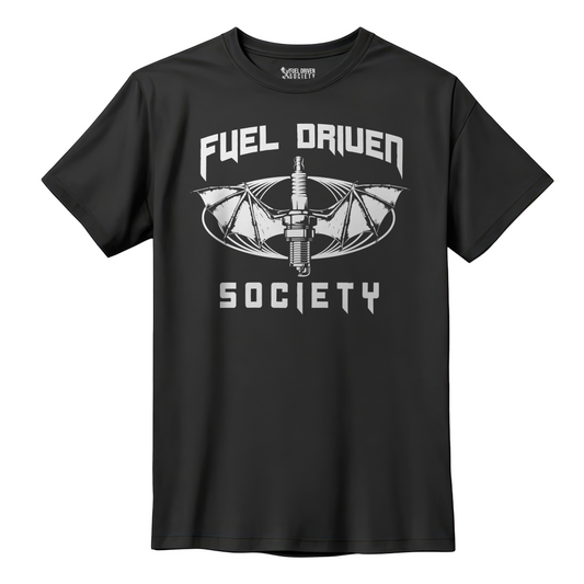 Bat Wing Spark Plug Tee - Fuel Driven Society